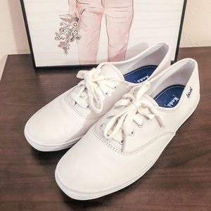 White Leather Keds 8 not worn